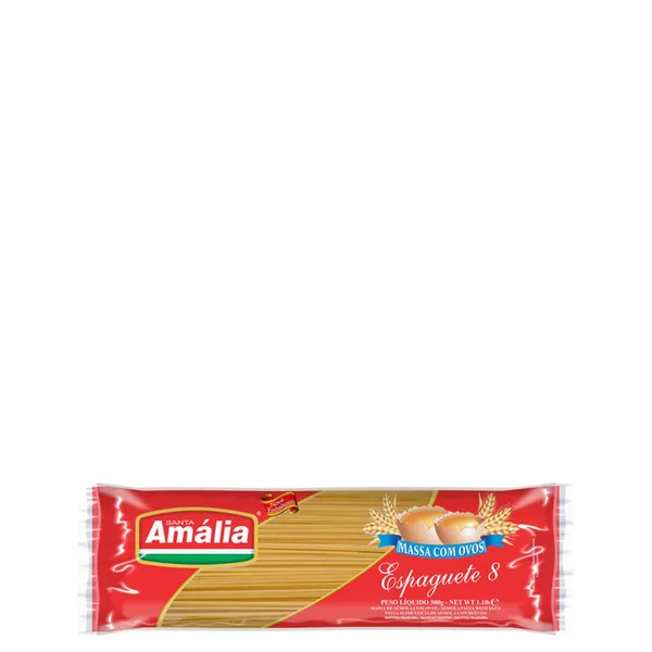 Macarrão Santa Amalia Com Ovos Espaguete Nº 8 500gr