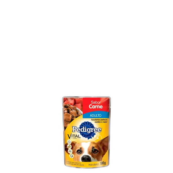 Ração Pedigree para Adulto Sabor carne Sachê 100g