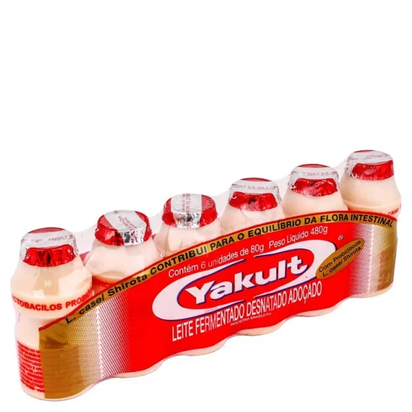 Leite Fermentado Yakult 480ml com 6 Unidades