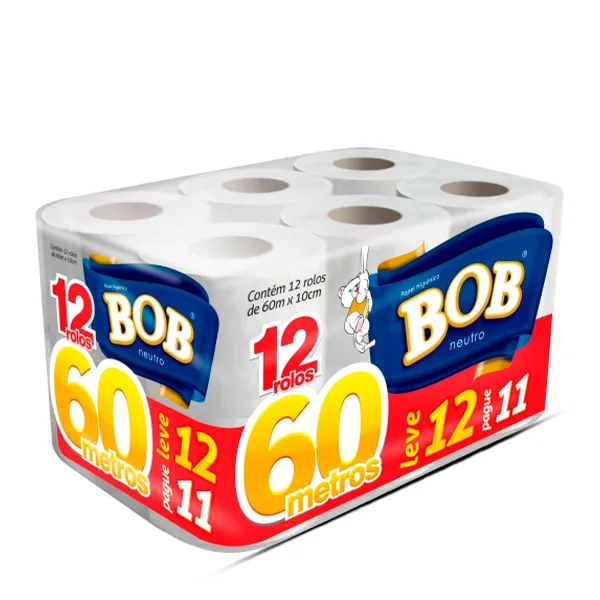 Papel Higiênico Neturo 60 Metros Bob Leve 12 Pague 11
