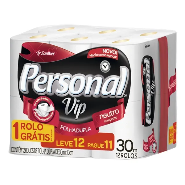 Papel Higiênico Vip Neutro Personal Leve 12 Pague 11
