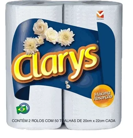 Papel Toalha Clarys Com 2 Rolos