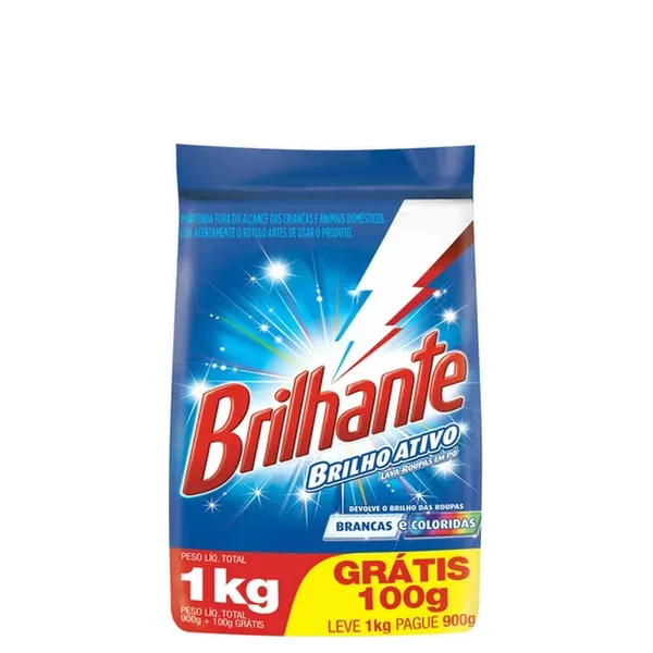 Detergente em Pó Brilhante Branco Color 1kg