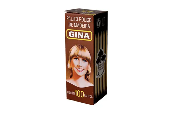 Palito Roliço de Madeira Gina 100 Unidades