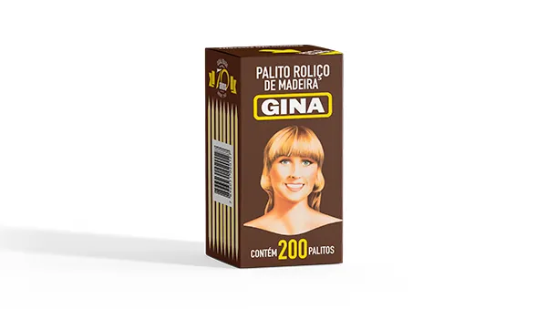 Palito Roliço de Madeira Gina Com 200 Unidades