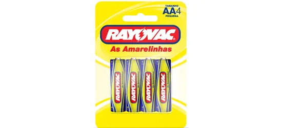 Pilha Rayovac Amarela Pequena com 4 Unidades