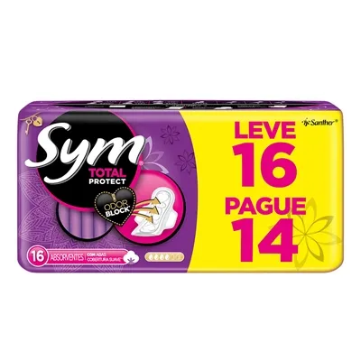 Absorvente Suave com Abas Roxo Sym Leve 16 Pague 14