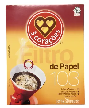 Filtro de Papel 3 Corações Nº 103 Com 30 Unidades
