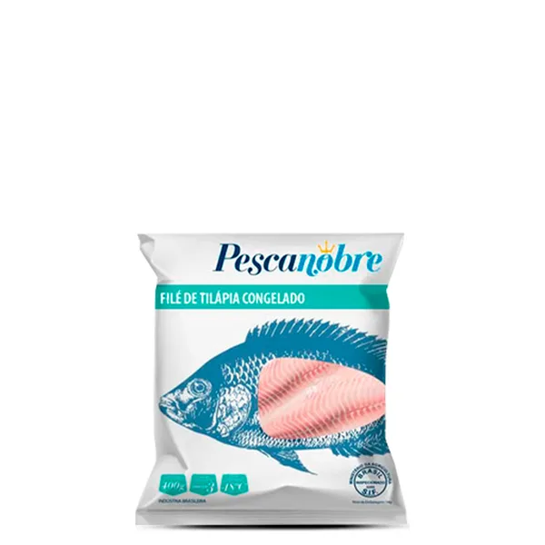 Peixe Congelado Filé de Tilápia sem Pele Pesca Nobre 400g