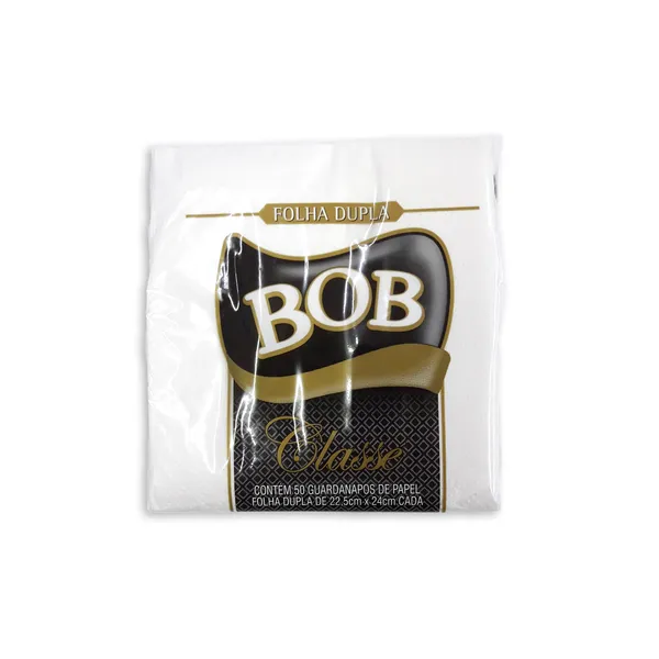 Guardanapo de Papel Bob Folha Dupla 22,5x24cm 50 Unidades