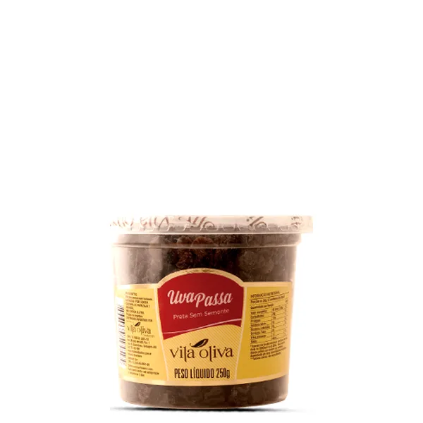 Uva passa Preta Sem Semente Vila Oliva Pote 250g