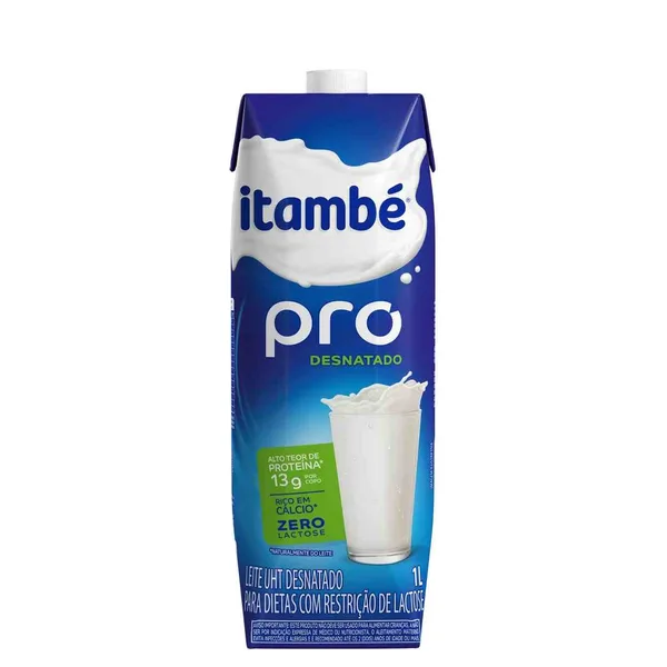 Leite Longa Vida Pro Zero Lactose Desnatado Tetra Park Itambé 1 Lt