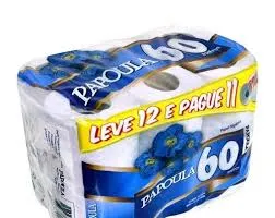 Papel Higiênico Folha Simples Neutro Papoula 60 metros Leve 12 Pague 11