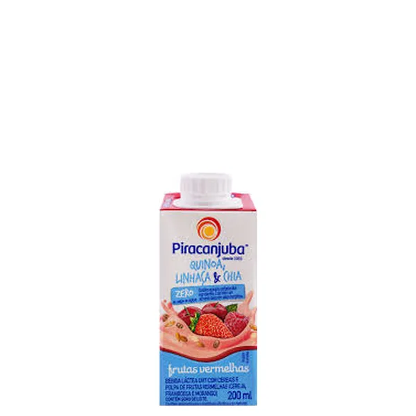 Bebida Láctea Zero Açucar sabor Frutas Vermelhas Piracanjuba 200ml