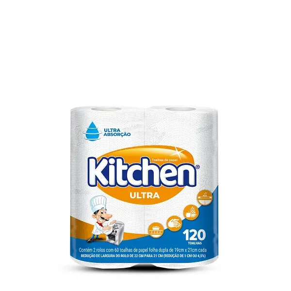 Papel Toalha Kitchen Dois Rolos 120 Folhas