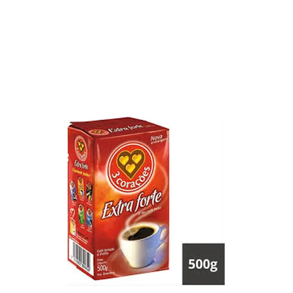 Café Extra Forte a Vácuo 3 Corações Pacote 500gr