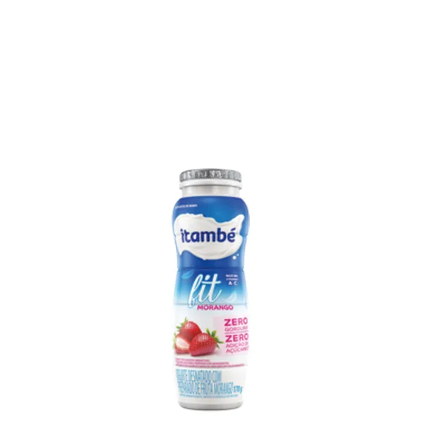 Iogurte Fit Zero Açúcar sabor Morango Itambé Garrafa 170gr