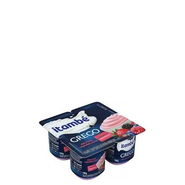 Iogurte Grego sabor Frutas Vermelhas Itambé Bandeja 400gr