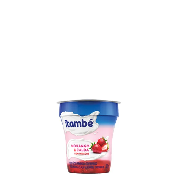 Bebida Láctea Bi Camada sabor Calda de Morango Itambé Pote 130gr