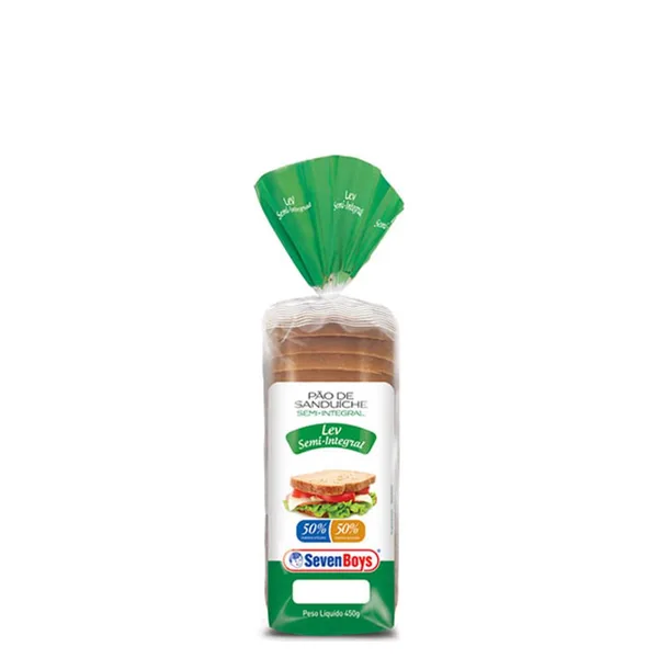 Pão de Forma Leve Semi Integral Seven Boys 450gr