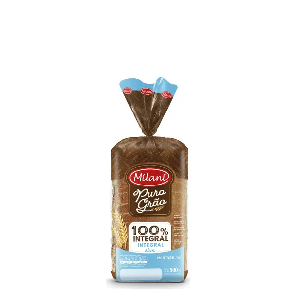 Pão de Forma Integral Puro Grão Milani Slim 500gr
