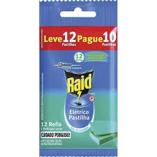 Refil Pastilha Elétrico Protector Raid Leve 12 Pague 10 unidades