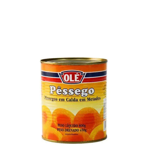 Doce Pêssego em Calda Olé Lata 450gr