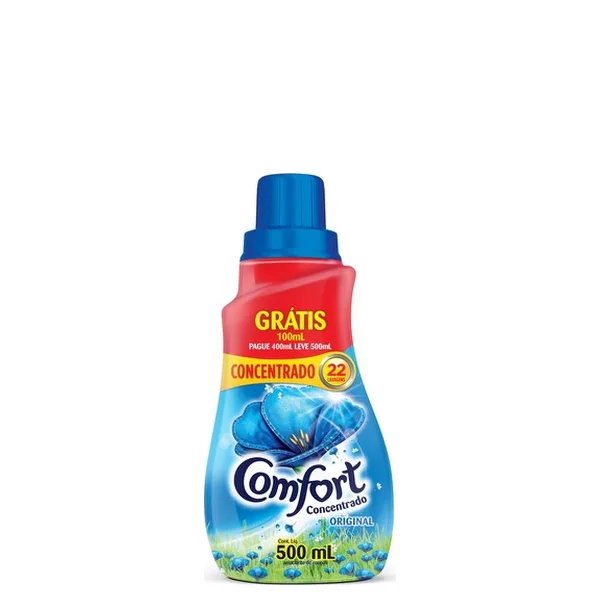 Amaciante de Roupas Concentrado Comfort Original Leve 500ml pague 400ml