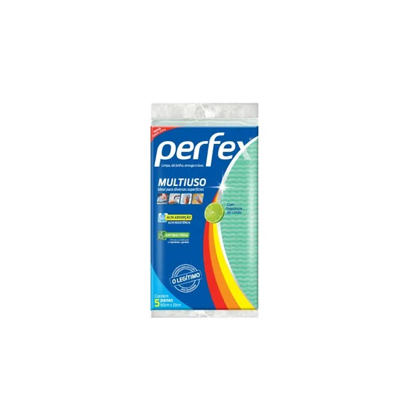 Pano para Limpeza Perflex Verde Limão com 5 unidades