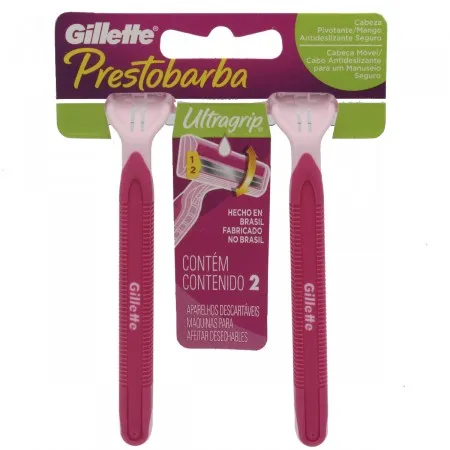 Aparelho De Barbear Prestobarba Ultra Gripe Flexor Móvel Com 2