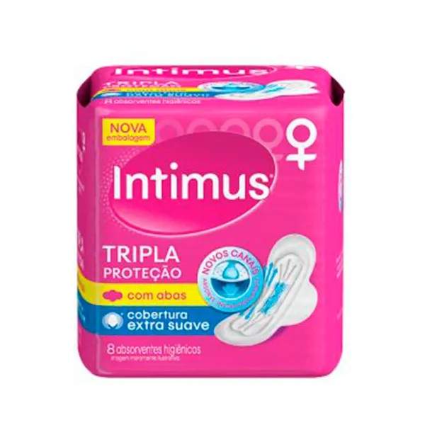 Absorvente Intimus Tripla Com Abas Suave 8 Unidades