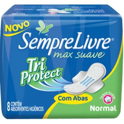 Absorvente Sempre Livre Triproteção Suave Sem Abas 8 Unidades