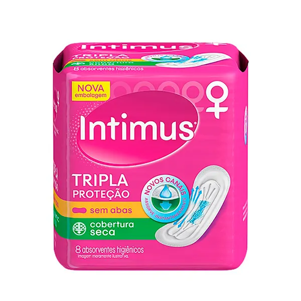Absorvente Intimus Gel Tripla Sem Abas Seco Com 8 Unidades