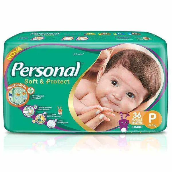 Fraldas Descartável Personal Jumbo 36 unidades P
