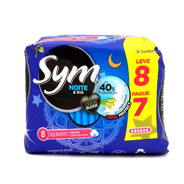Absorventev Sym Noturno Com Abas Cobertura Suave Lv8 Pg7