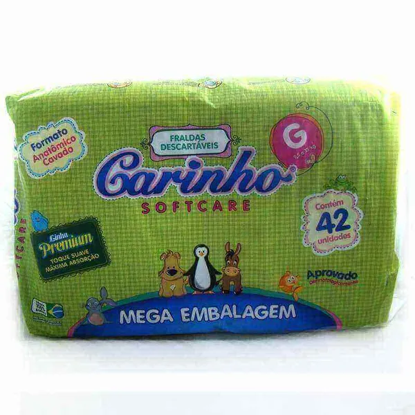 Fraldas Descartáveis Carinho Soft Care Mega 42 Unidades G