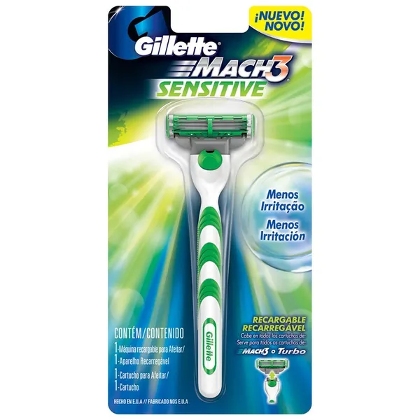 Aparelho De Barbear Mach 3 Sensitive