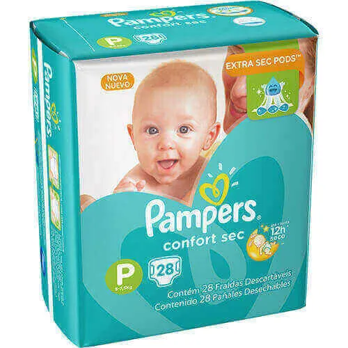 Fralda Descartável Pampers C Sec Pacotão 28 Unidades P