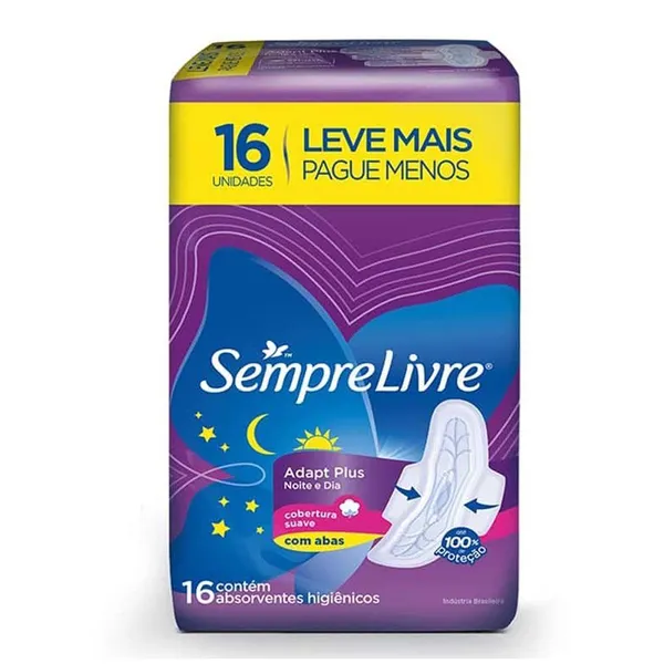 Absorvente Sempre Livre Noturno Suave Com Abas Leve16 Pague14