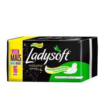 Absorvente Ladysoft Noturno Com Abas 16 Unidades