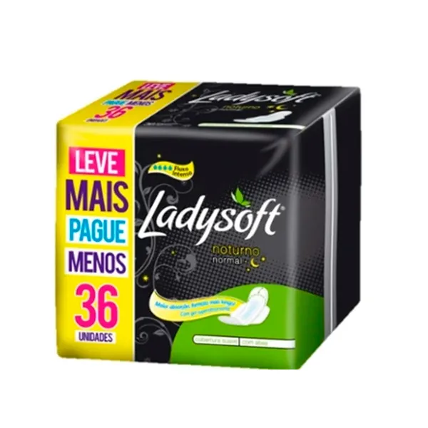 Absorvente Ladysoft Noturno Com Abas 36 Unidades