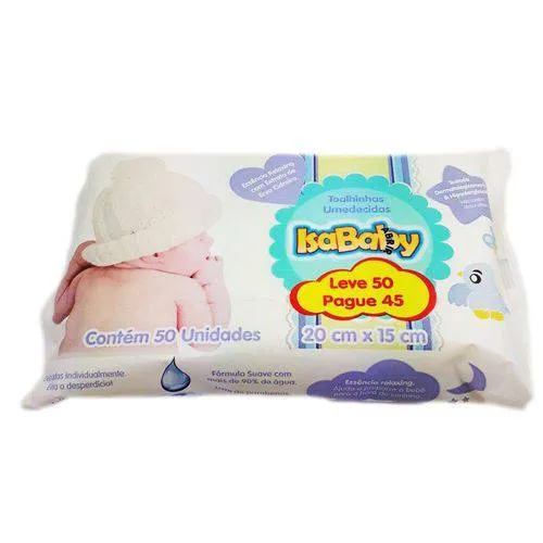 Toalha Umedecida Isababy 50 Unidades