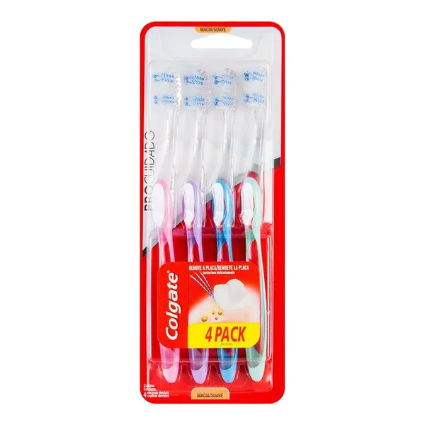 Escova Colgate Pró Cuidado Pack 4 Unidades