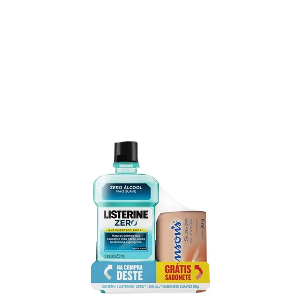 Antisséptico Bucal Listerine Zero 250ml + Sabonete Suave