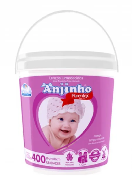 Lenço Umedecido Anjinho Bd Rosa 400 Unidades