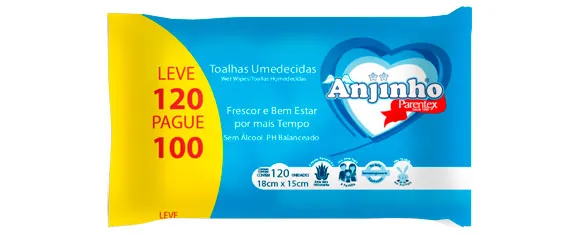 Toalha Umedecida Anjinho Leve120 Pgue100
