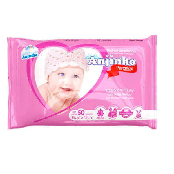 Toalha Umedecida Anjinho Com 50 Unidades