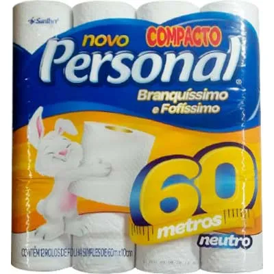 Papel Higienico Personal Neutro Folha Simples 60M Leve12 Pague11