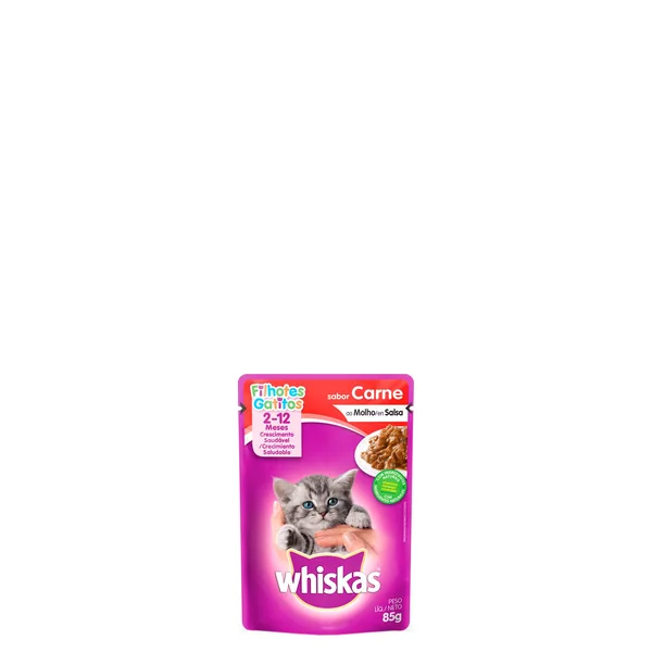 Ração Whiskas Filhote Sachê Carne 85g