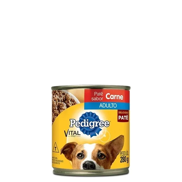 Ração Pedigree Patê de Carne Lata 280g